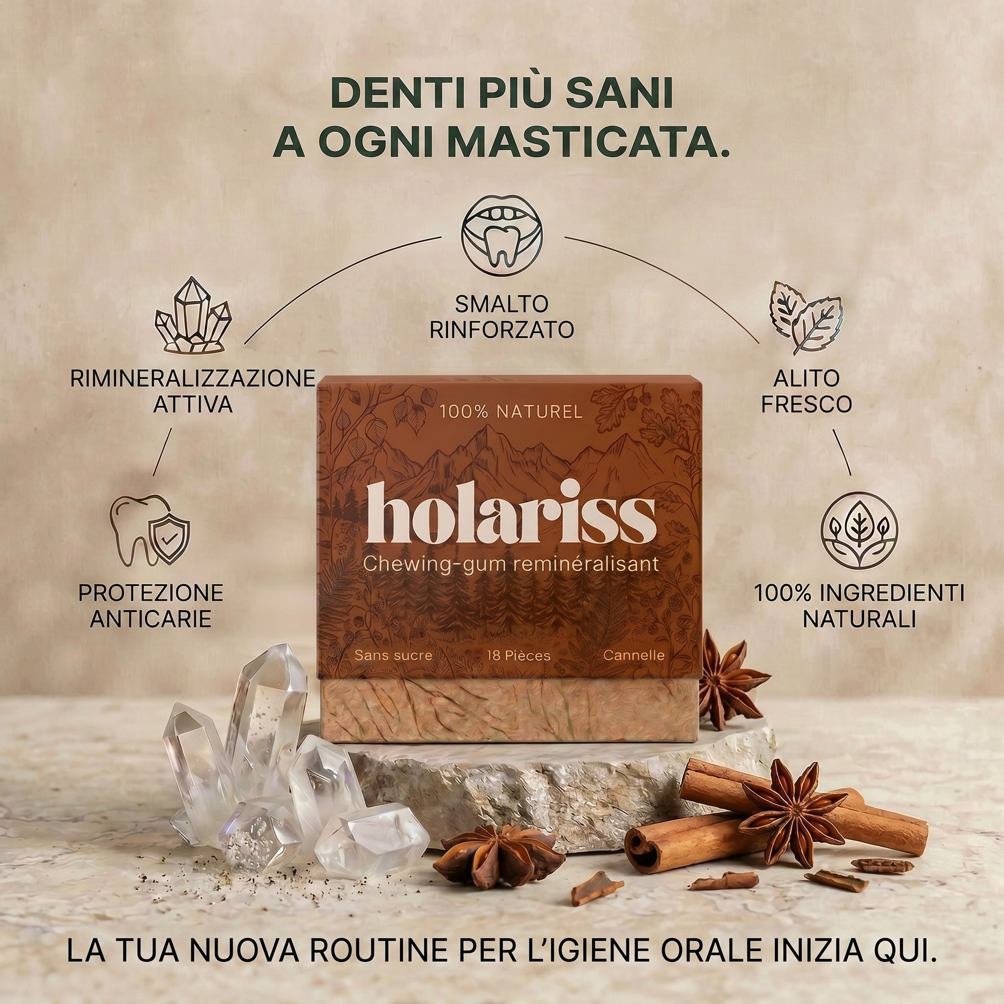 Holariss Chewing Gum Rimineralizzante (Cannella)
